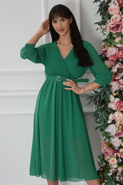 Zelené midi šaty Nassu